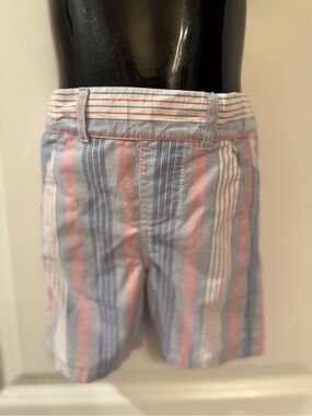 Bella Bliss Striped Cotton Shorts - red & Blue